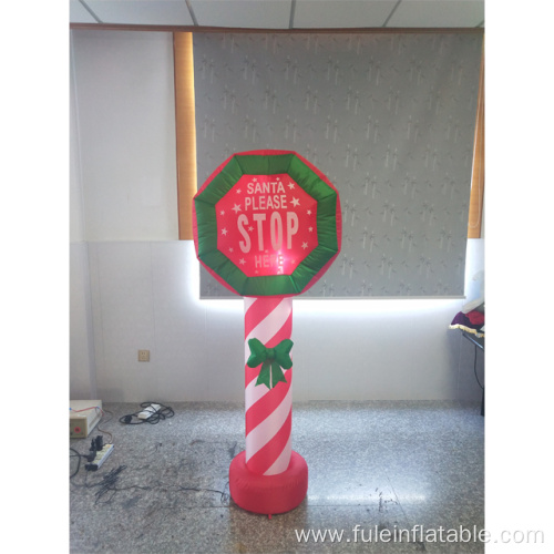 Holiday inflatable Santa Stop Here for Christmas decoration